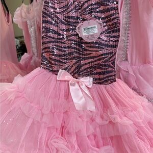 Pink Sequin Zebra Kids Costume